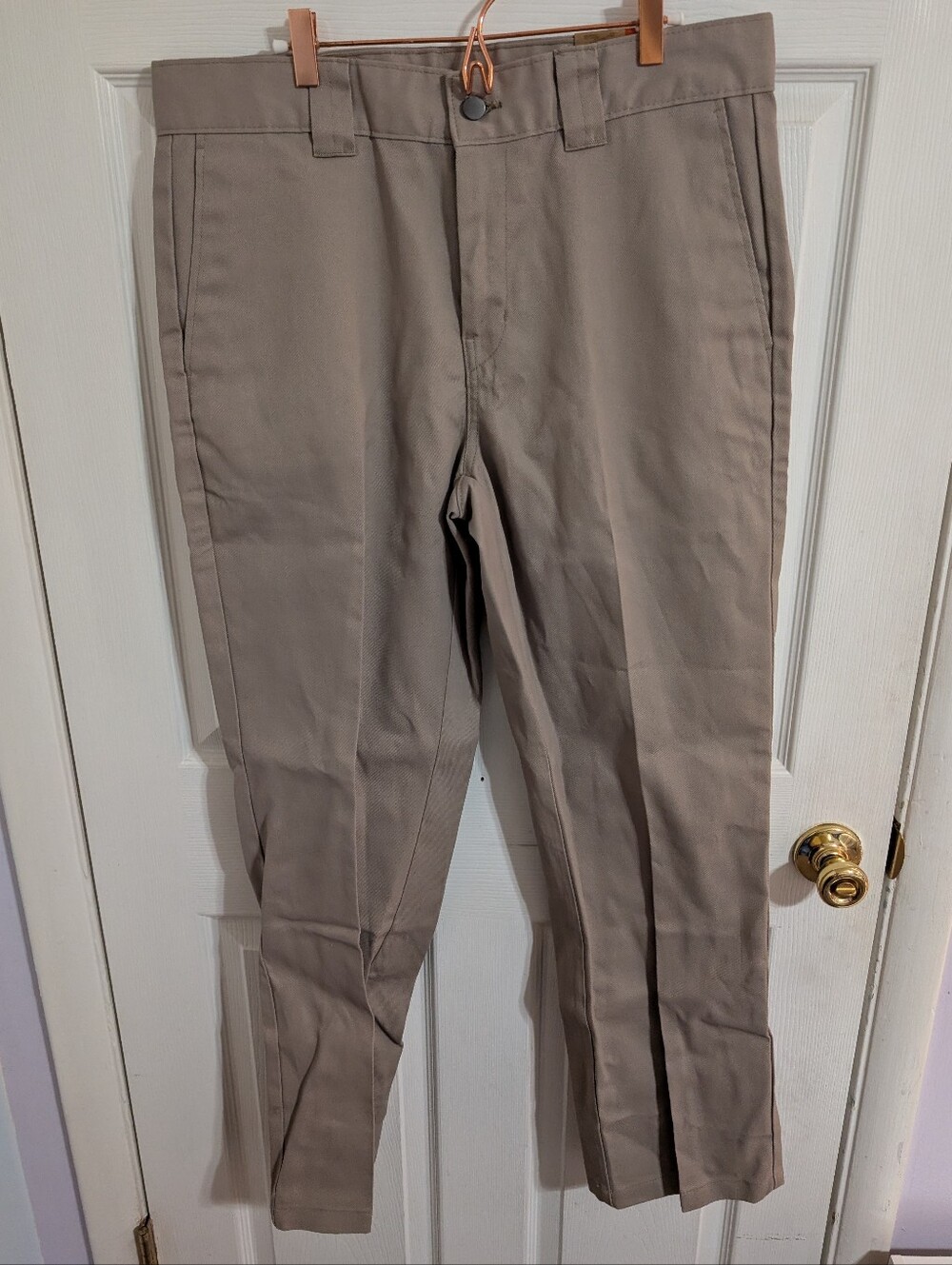 New Brahma Mens Pants Work Tough Khaki Beige Relaxed Size 34x32